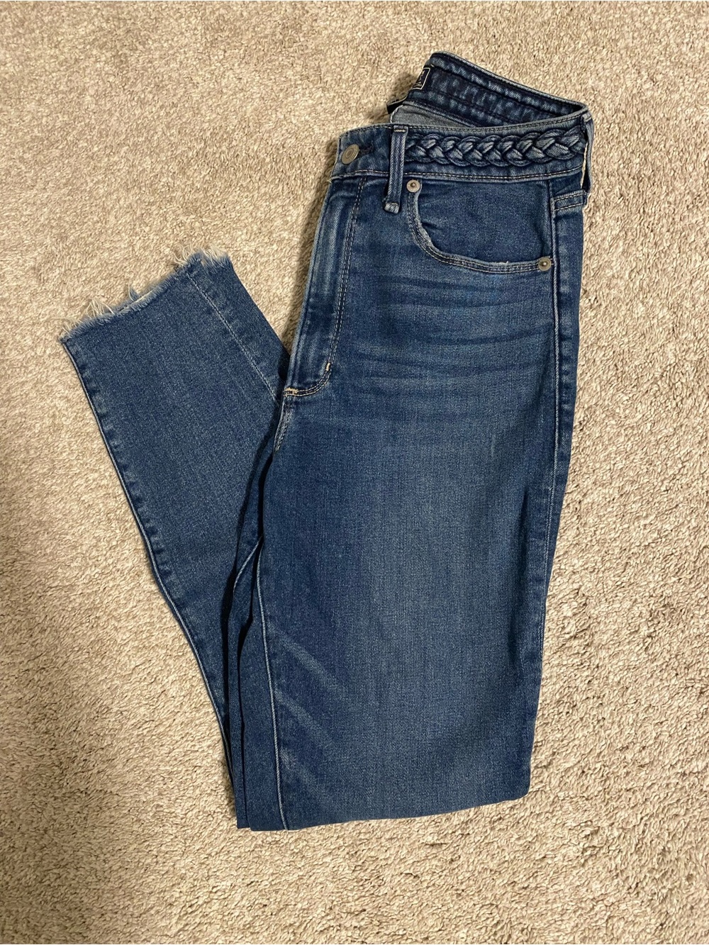 Abercrombie & Fitch Curve Love Braided-Waist Skinny Jeans